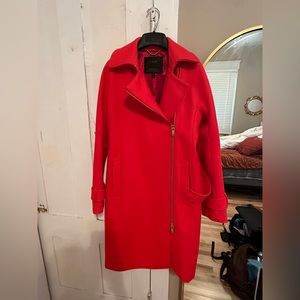 Jcrew merino wool size 2 red long coat